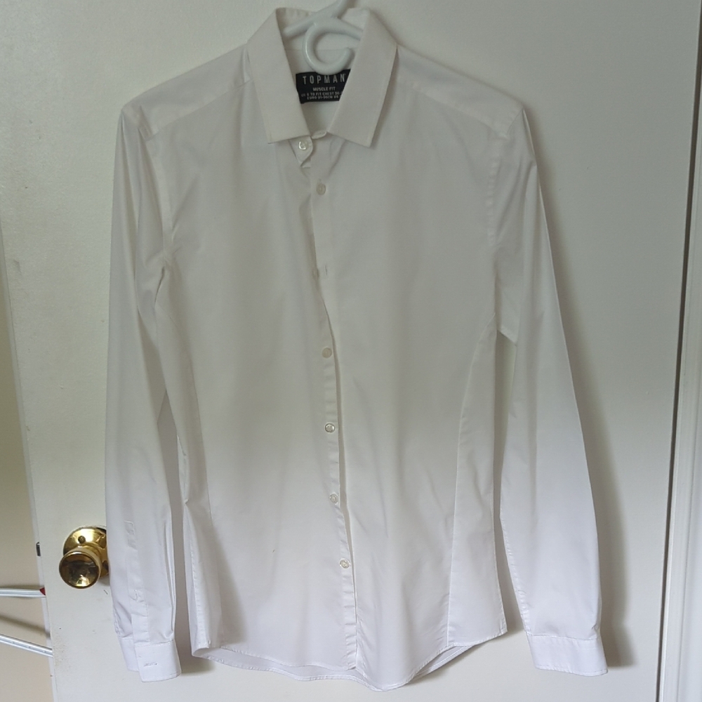 Crisp White Mens Dress Shirt